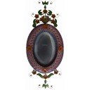 Mexican Tin Mirror Oval Nature of Love Purple
